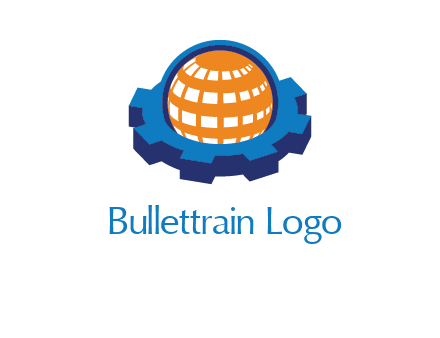 globe in center of gear engineering logo