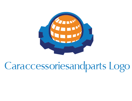 globe in center of gear engineering logo