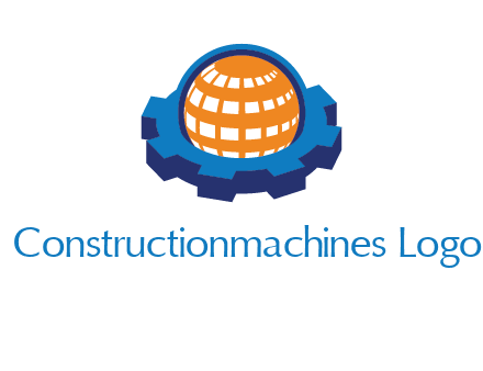 globe in center of gear engineering logo