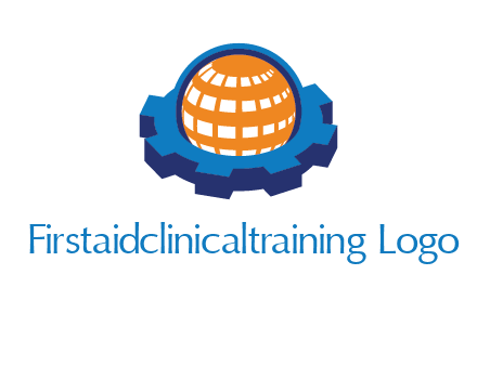 globe in center of gear engineering logo