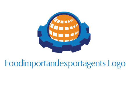 globe in center of gear engineering logo