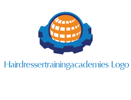 globe in center of gear engineering logo
