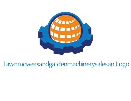 globe in center of gear engineering logo