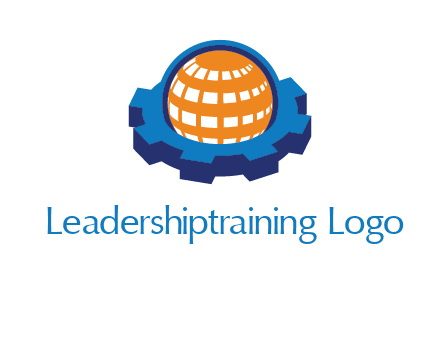 globe in center of gear engineering logo