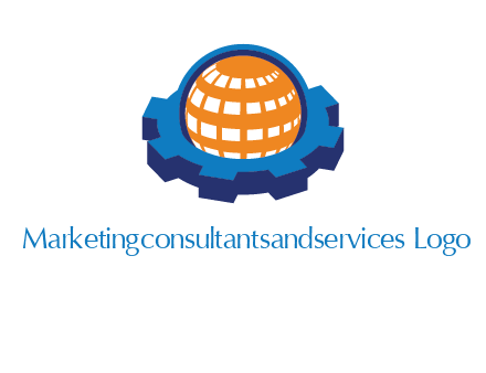 globe in center of gear engineering logo