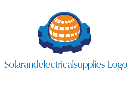 globe in center of gear engineering logo