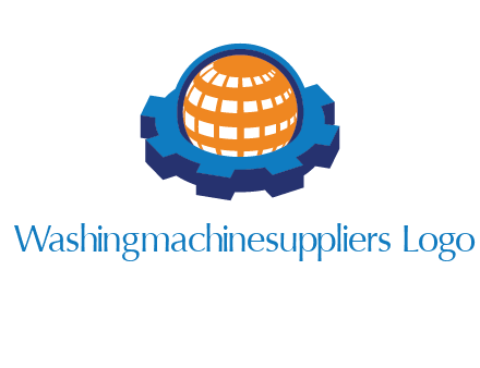 globe in center of gear engineering logo