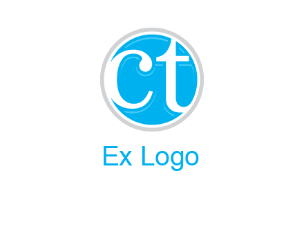Letters CT are in outline circle logo