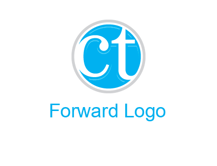 Letters CT are in outline circle logo