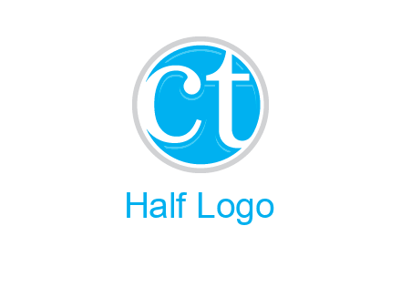 Letters CT are in outline circle logo