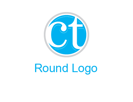 Letters CT are in outline circle logo
