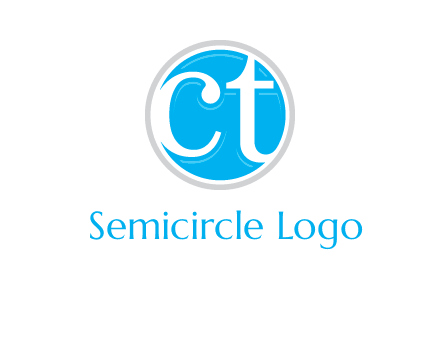 Letters CT are in outline circle logo