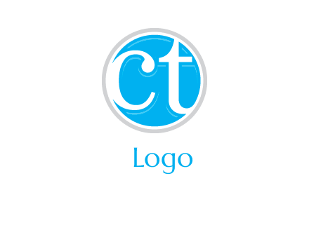 Letters CT are in outline circle logo
