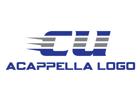 letter CU with line pattern