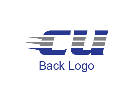 letter CU with line pattern