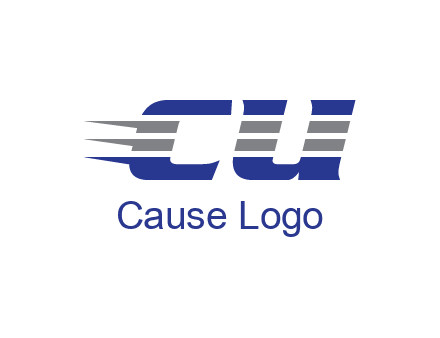 letter CU with line pattern