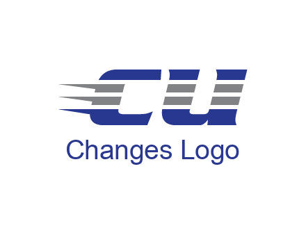 letter CU with line pattern