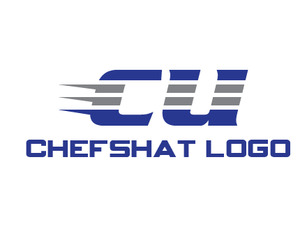 letter CU with line pattern