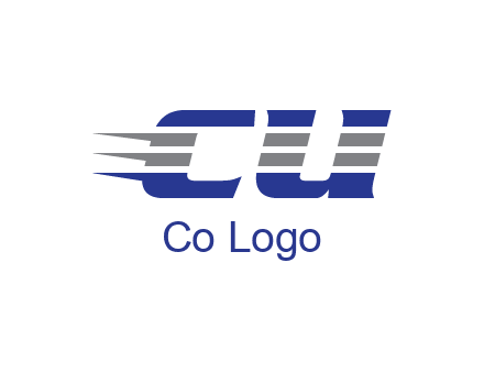 letter CU with line pattern