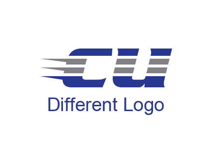 letter CU with line pattern