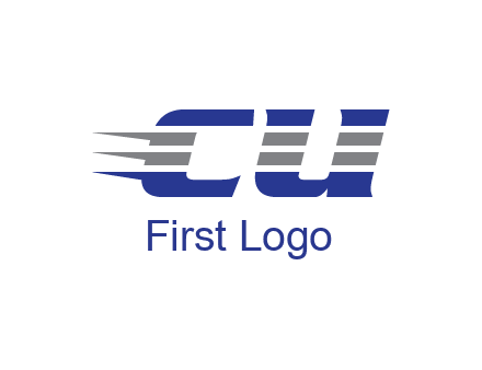 letter CU with line pattern