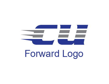 letter CU with line pattern