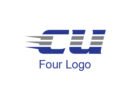 letter CU with line pattern