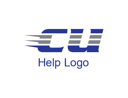 letter CU with line pattern