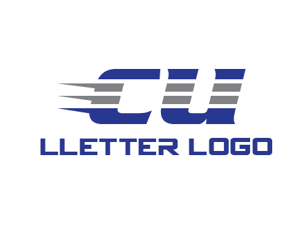 letter CU with line pattern