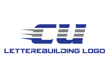letter CU with line pattern