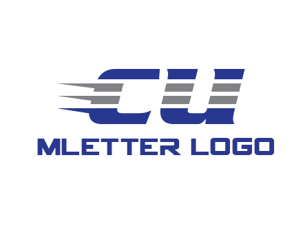 letter CU with line pattern