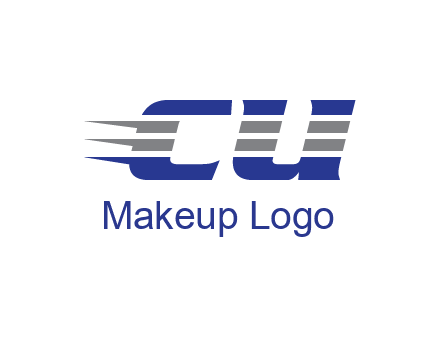 letter CU with line pattern