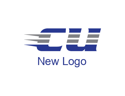 letter CU with line pattern