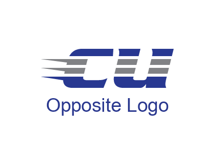 letter CU with line pattern