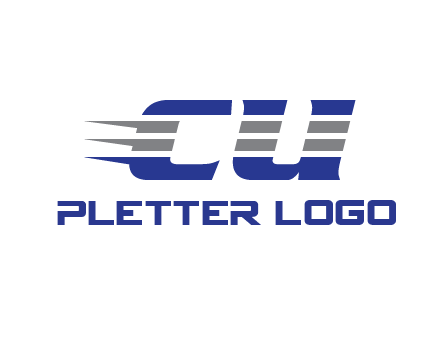 letter CU with line pattern