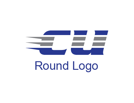 letter CU with line pattern