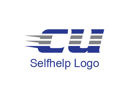 letter CU with line pattern