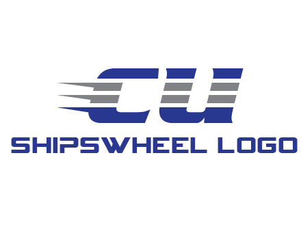letter CU with line pattern