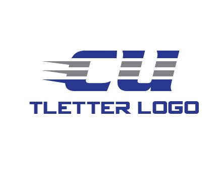 letter CU with line pattern