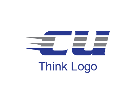 letter CU with line pattern