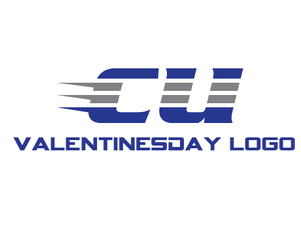 letter CU with line pattern