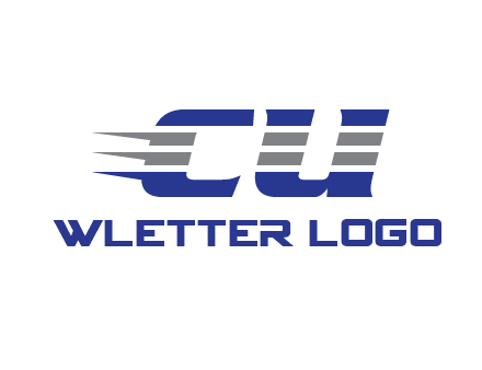 letter CU with line pattern