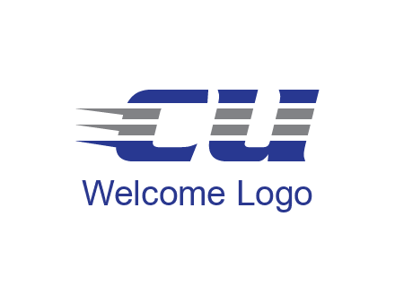 letter CU with line pattern