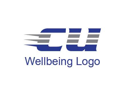 letter CU with line pattern