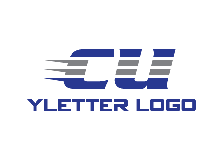 letter CU with line pattern