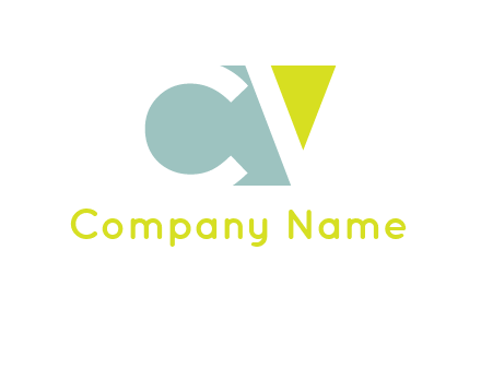 Letter CV are in rectangle logo