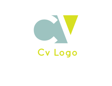 Letter CV are in rectangle logo
