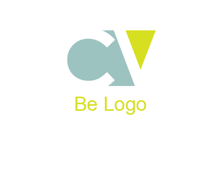 Letter CV are in rectangle logo