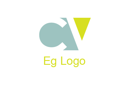 Letter CV are in rectangle logo