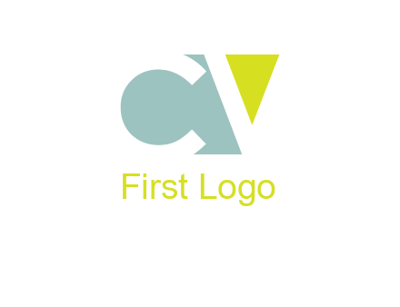Letter CV are in rectangle logo